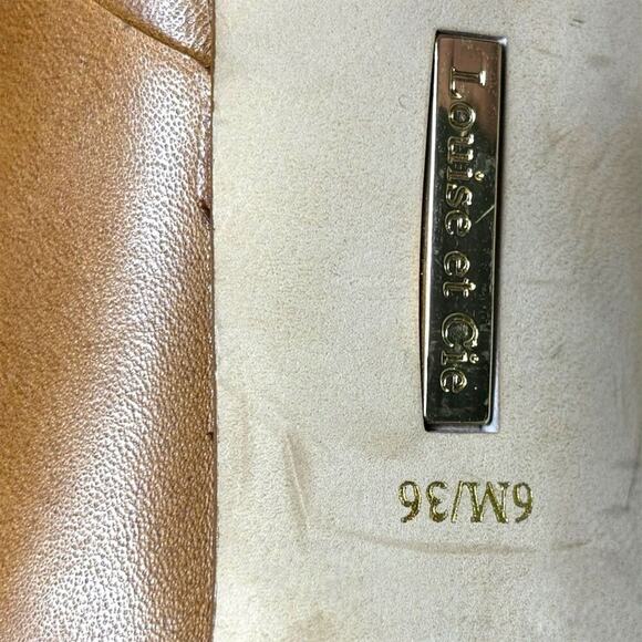 Louise Et Cie Vernonia Peep Toe Lace-Up Booties Brown Leather Block Heel Size 6 - Picture 7 of 7